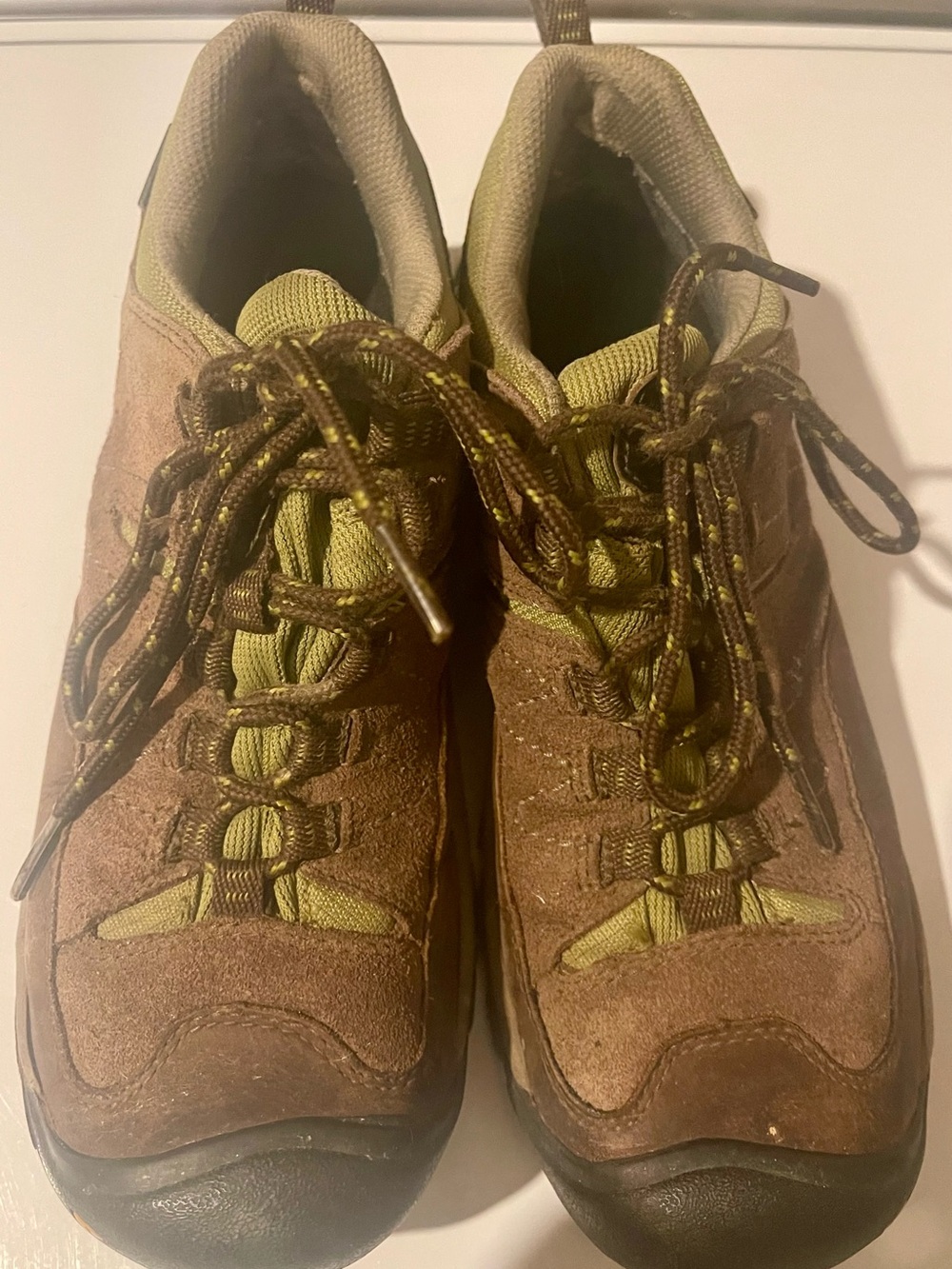 Keen Women's Brown Suede Hiking Boots with Olive Details
